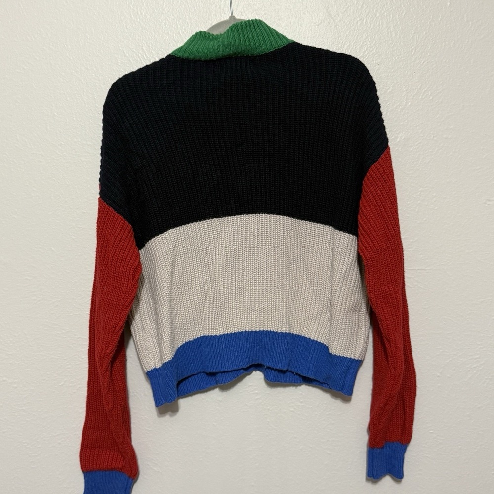 Bobo Choses Color Block Cardigan Sweater Oversized Chunky Knit Size S Preppy - Picture 8 of 11